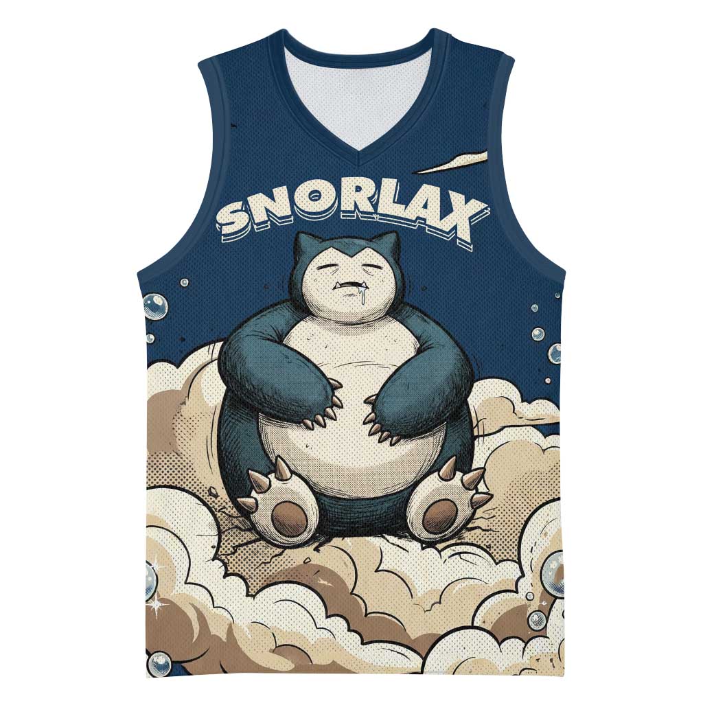 Snorlax Sleeping Cloud Basketball Jersey Snorlax Zzz... Peace in Every Puff of Sleep