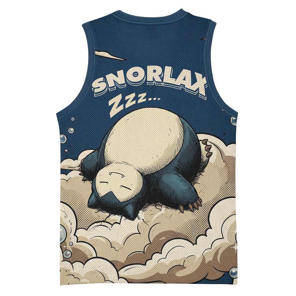 Snorlax Sleeping Cloud Basketball Jersey Snorlax Zzz... Peace in Every Puff of Sleep