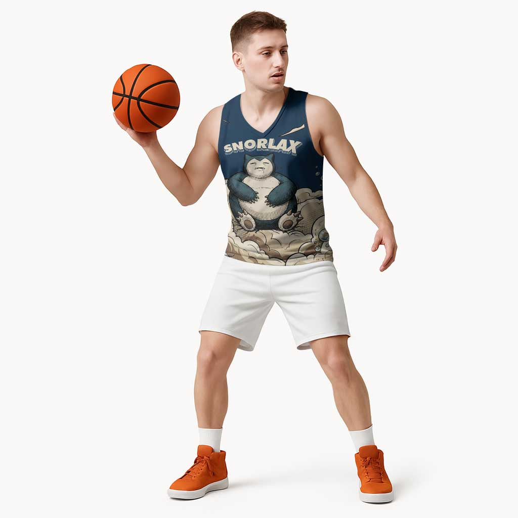Snorlax Sleeping Cloud Basketball Jersey Snorlax Zzz... Peace in Every Puff of Sleep