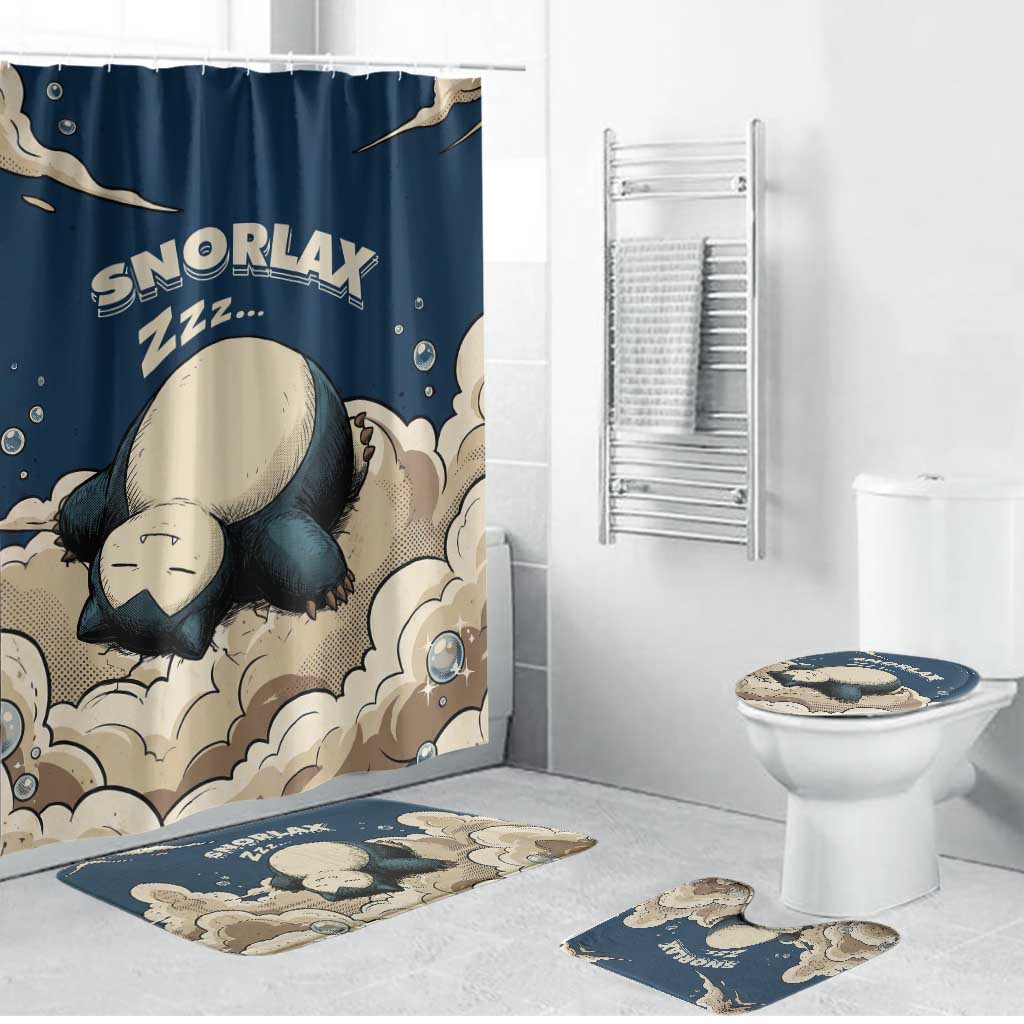 Snorlax Sleeping Cloud Bathroom Set Snorlax Zzz... Peace in Every Puff of Sleep