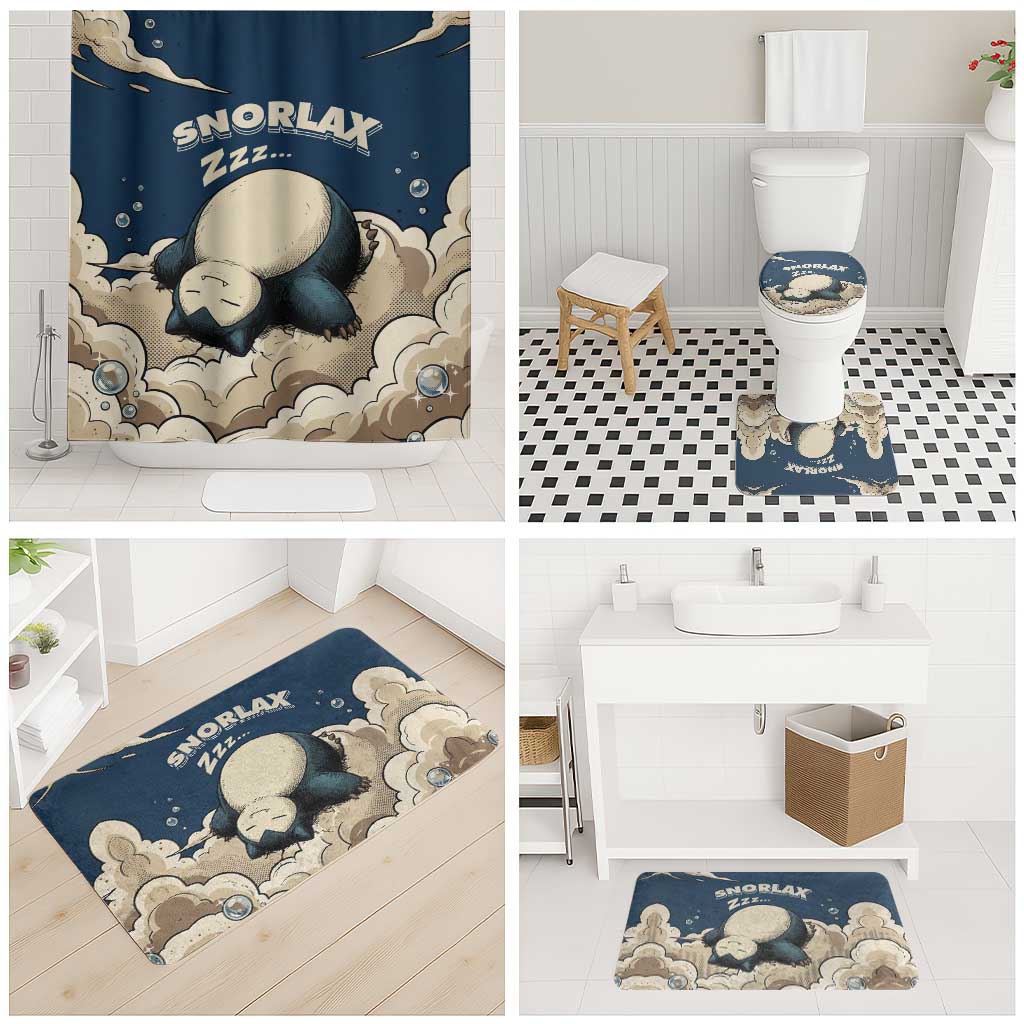 Snorlax Sleeping Cloud Bathroom Set Snorlax Zzz... Peace in Every Puff of Sleep