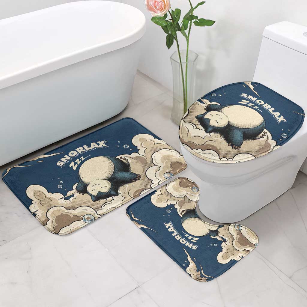 Snorlax Sleeping Cloud Bathroom Set Snorlax Zzz... Peace in Every Puff of Sleep