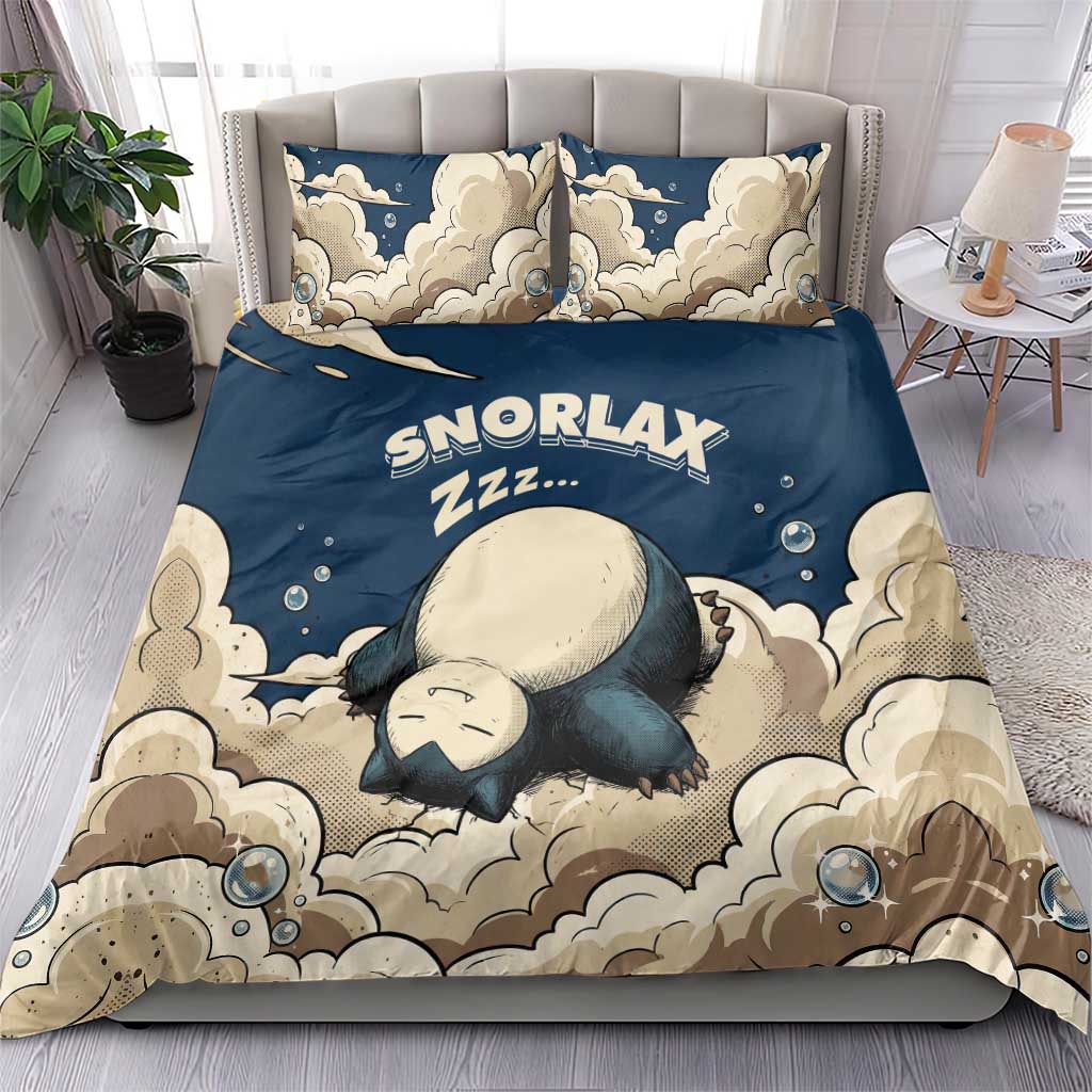 Snorlax Sleeping Cloud Bedding Set Snorlax Zzz... Peace in Every Puff of Sleep