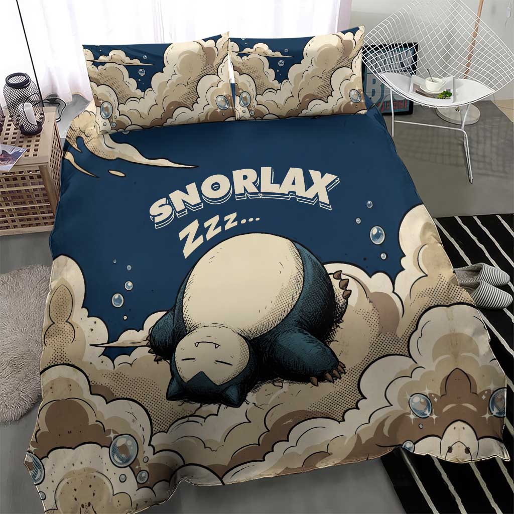 Snorlax Sleeping Cloud Bedding Set Snorlax Zzz... Peace in Every Puff of Sleep