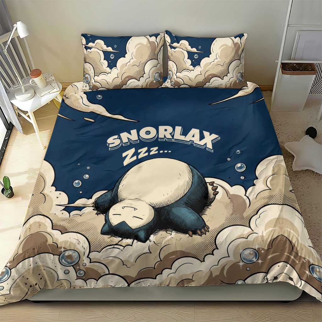 Snorlax Sleeping Cloud Bedding Set Snorlax Zzz... Peace in Every Puff of Sleep
