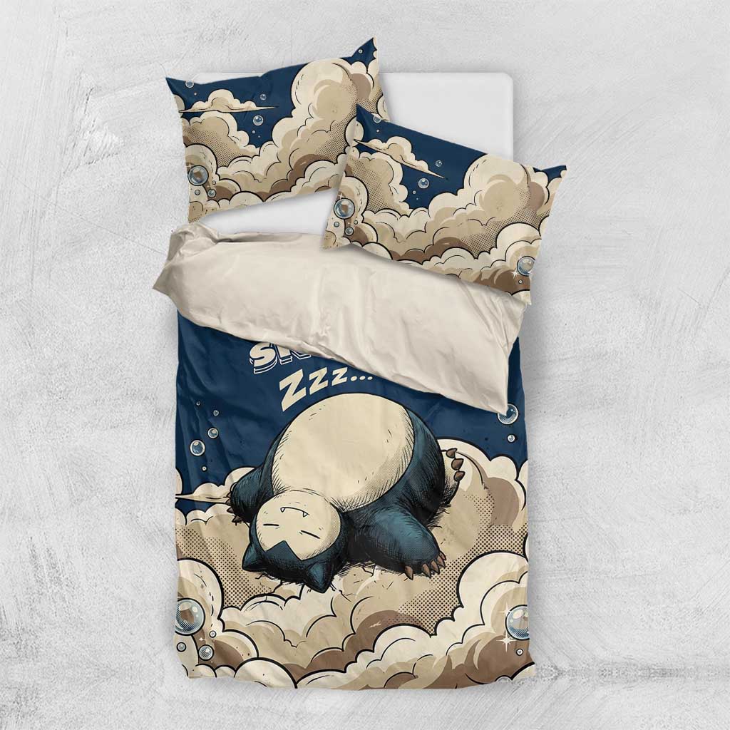 Snorlax Sleeping Cloud Bedding Set Snorlax Zzz... Peace in Every Puff of Sleep