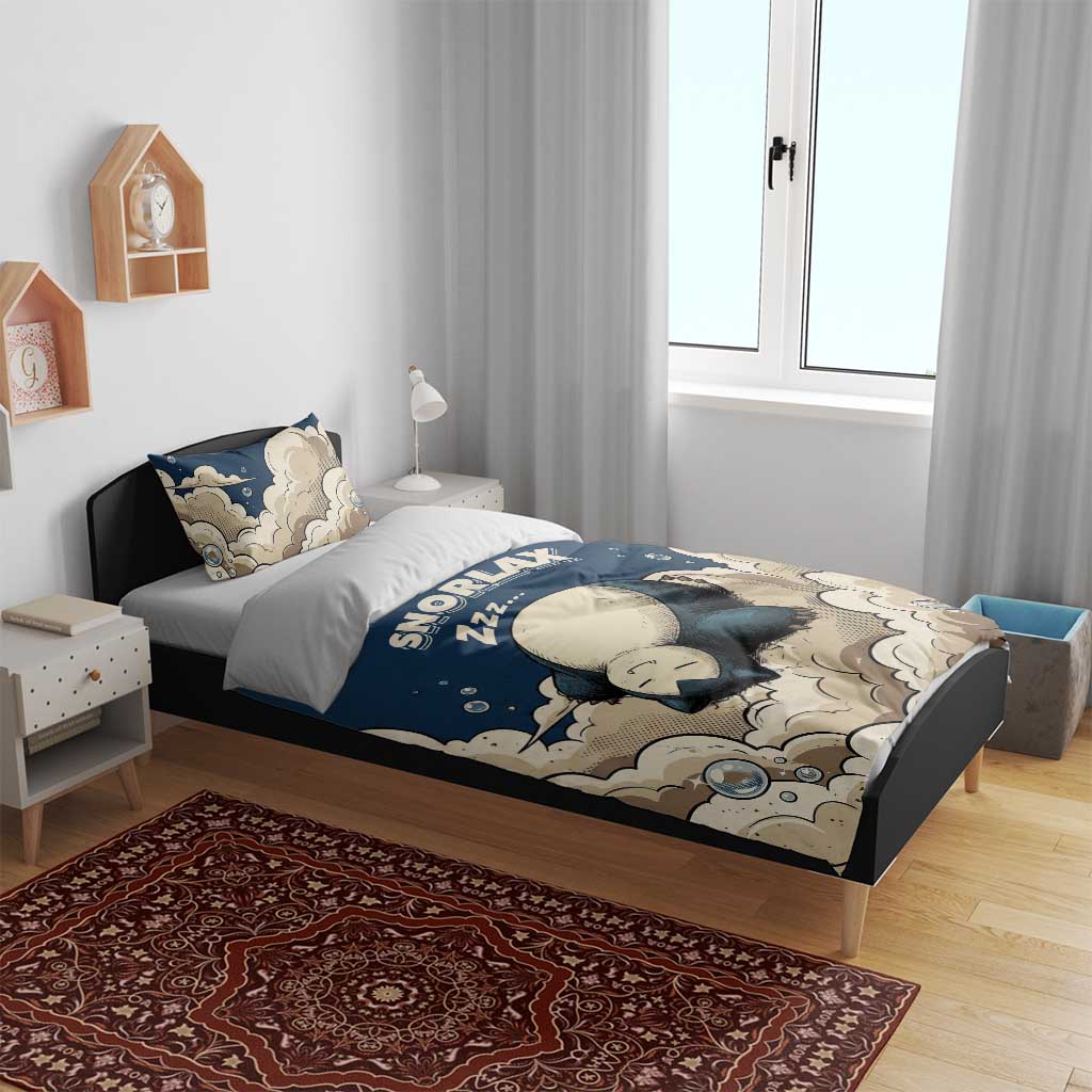 Snorlax Sleeping Cloud Bedding Set Snorlax Zzz... Peace in Every Puff of Sleep