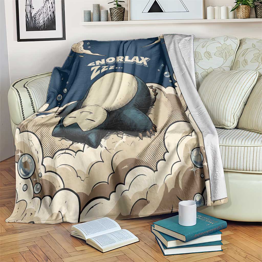 Snorlax Sleeping Cloud Blanket Snorlax Zzz... Peace in Every Puff of Sleep