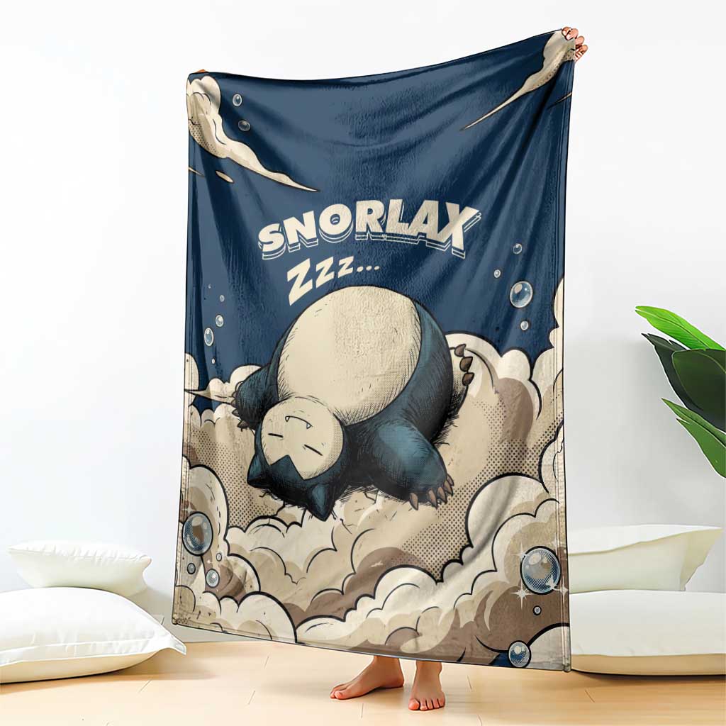 Snorlax Sleeping Cloud Blanket Snorlax Zzz... Peace in Every Puff of Sleep