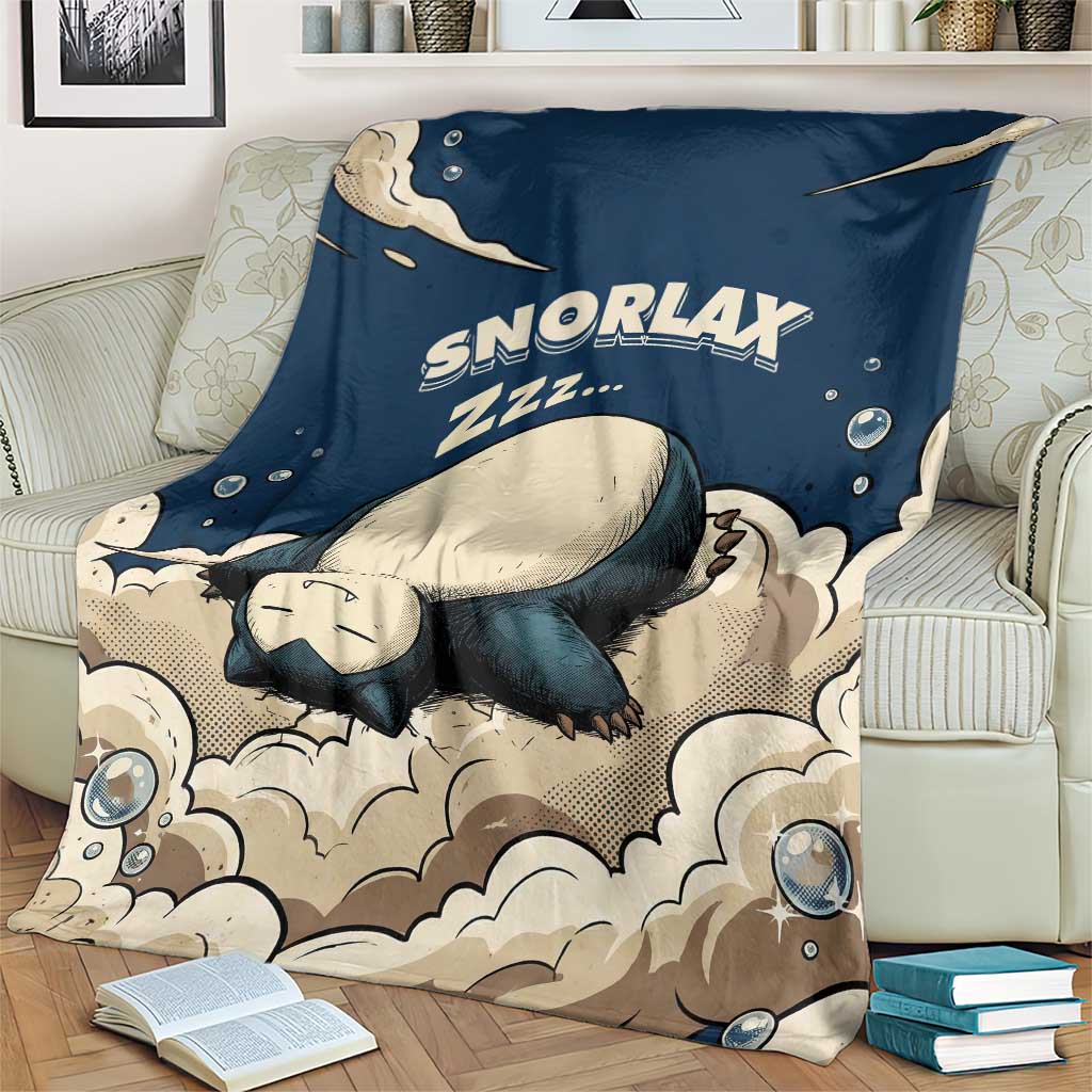 Snorlax Sleeping Cloud Blanket Snorlax Zzz... Peace in Every Puff of Sleep