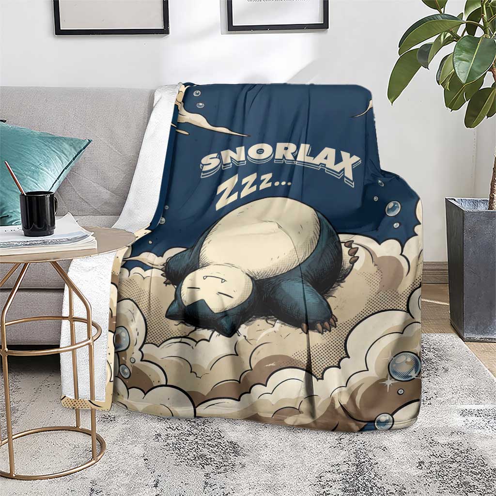 Snorlax Sleeping Cloud Blanket Snorlax Zzz... Peace in Every Puff of Sleep