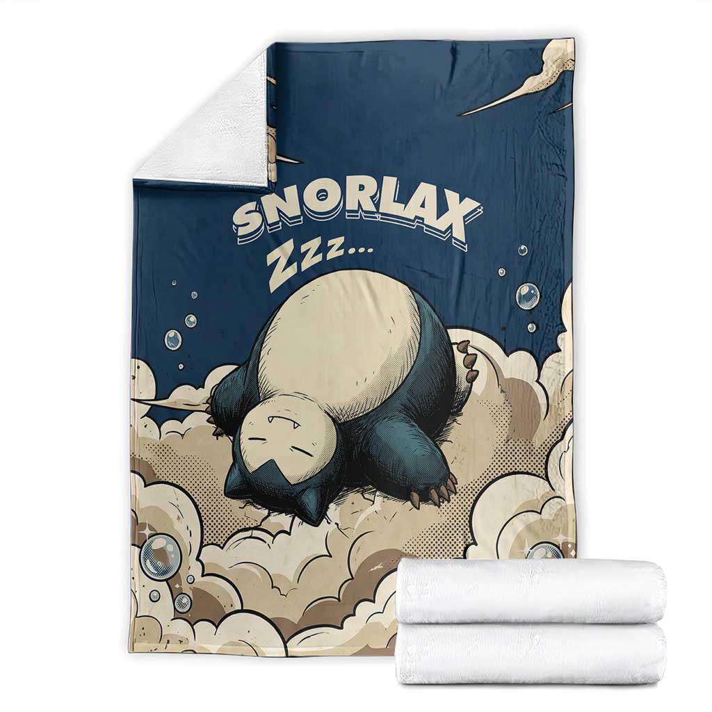 Snorlax Sleeping Cloud Blanket Snorlax Zzz... Peace in Every Puff of Sleep