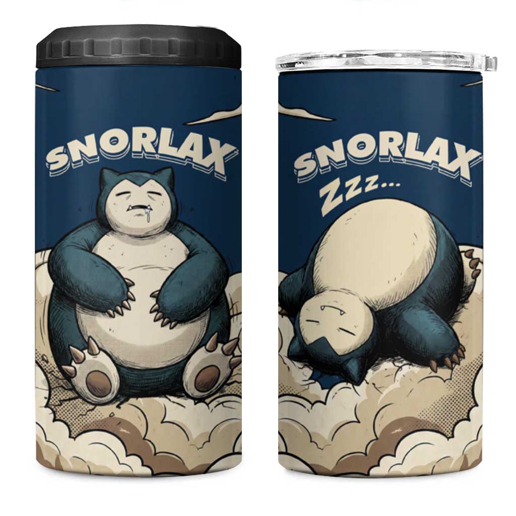 Snorlax Sleeping Cloud 4 in 1 Can Cooler Tumbler Snorlax Zzz... Peace in Every Puff of Sleep