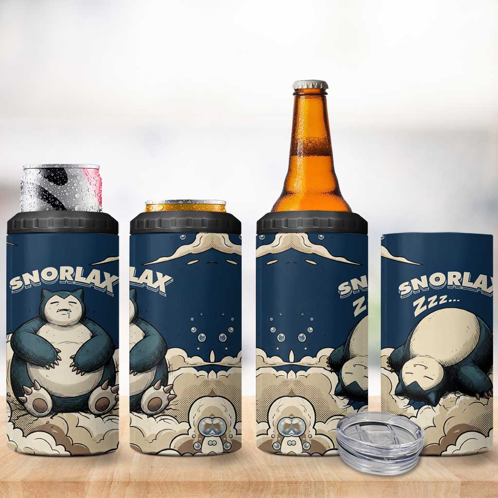 Snorlax Sleeping Cloud 4 in 1 Can Cooler Tumbler Snorlax Zzz... Peace in Every Puff of Sleep