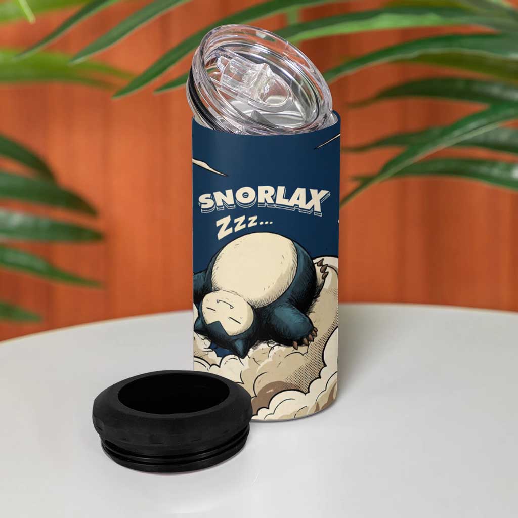 Snorlax Sleeping Cloud 4 in 1 Can Cooler Tumbler Snorlax Zzz... Peace in Every Puff of Sleep