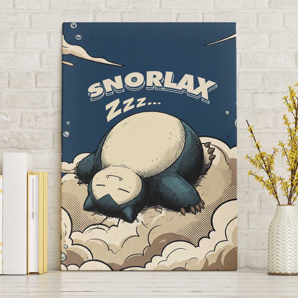 Snorlax Sleeping Cloud Canvas Wall Art Snorlax Zzz... Peace in Every Puff of Sleep