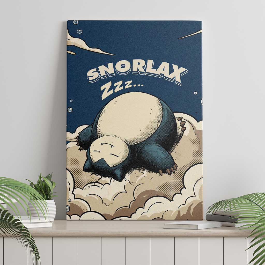 Snorlax Sleeping Cloud Canvas Wall Art Snorlax Zzz... Peace in Every Puff of Sleep