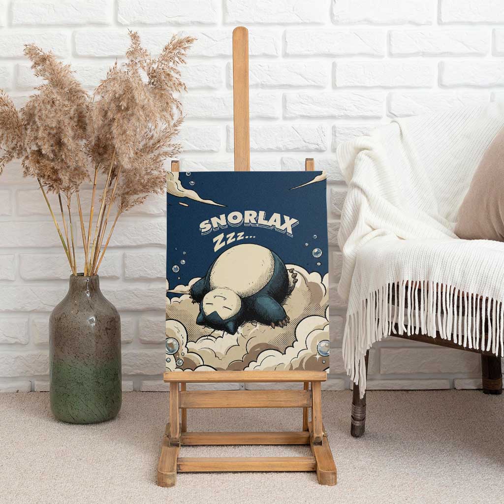 Snorlax Sleeping Cloud Canvas Wall Art Snorlax Zzz... Peace in Every Puff of Sleep