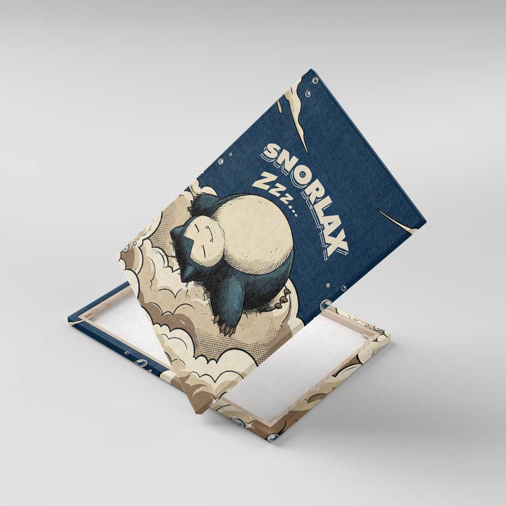 Snorlax Sleeping Cloud Canvas Wall Art Snorlax Zzz... Peace in Every Puff of Sleep