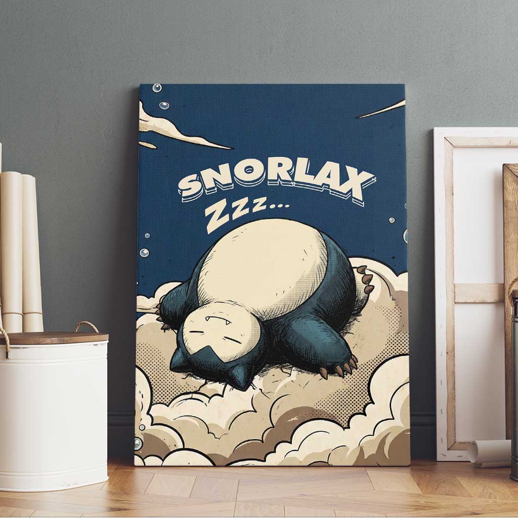 Snorlax Sleeping Cloud Canvas Wall Art Snorlax Zzz... Peace in Every Puff of Sleep