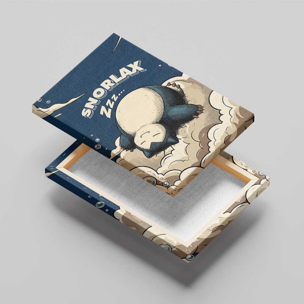 Snorlax Sleeping Cloud Canvas Wall Art Snorlax Zzz... Peace in Every Puff of Sleep