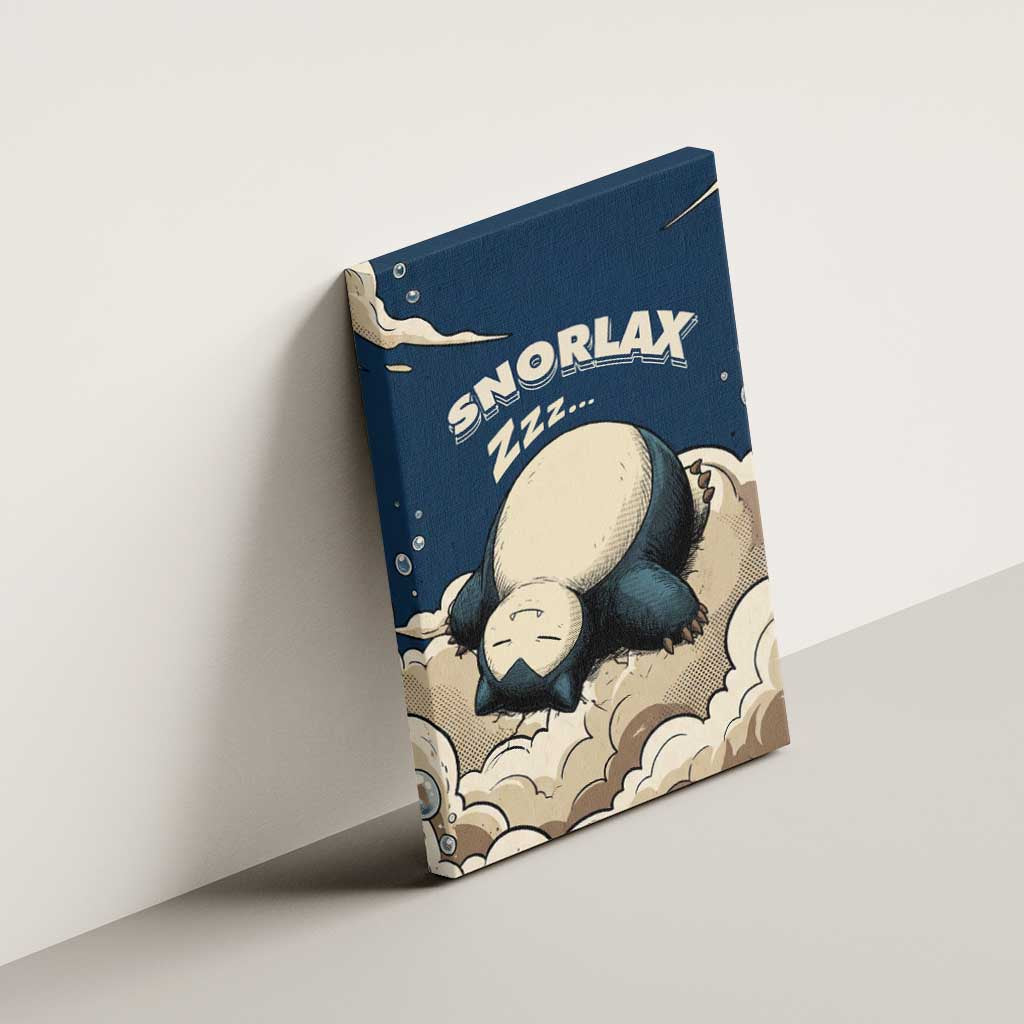 Snorlax Sleeping Cloud Canvas Wall Art Snorlax Zzz... Peace in Every Puff of Sleep