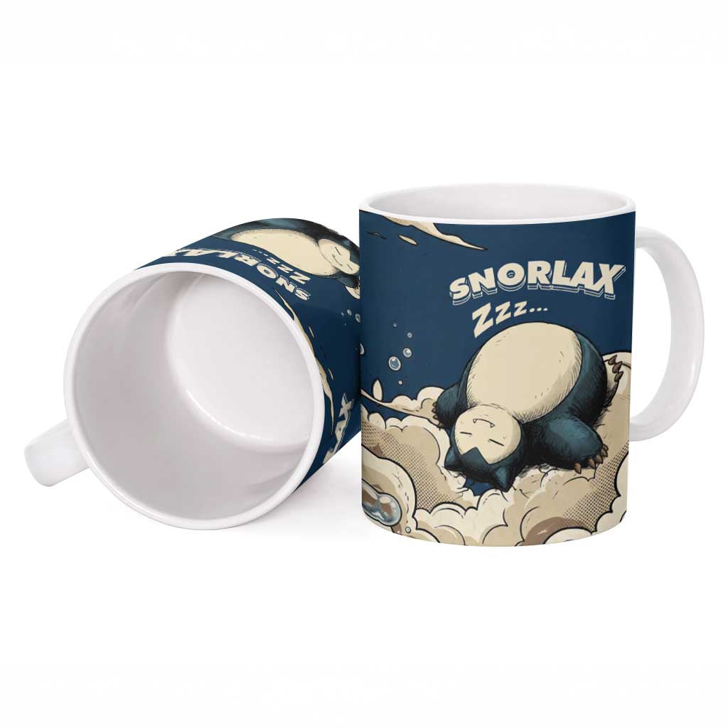 Snorlax Sleeping Cloud Ceramic Mug Snorlax Zzz... Peace in Every Puff of Sleep