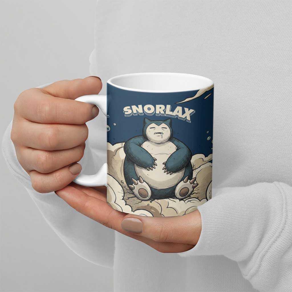 Snorlax Sleeping Cloud Ceramic Mug Snorlax Zzz... Peace in Every Puff of Sleep