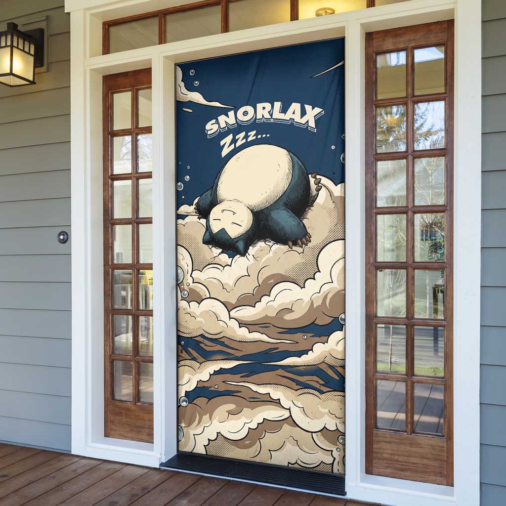 Snorlax Sleeping Cloud Door Cover Snorlax Zzz... Peace in Every Puff of Sleep