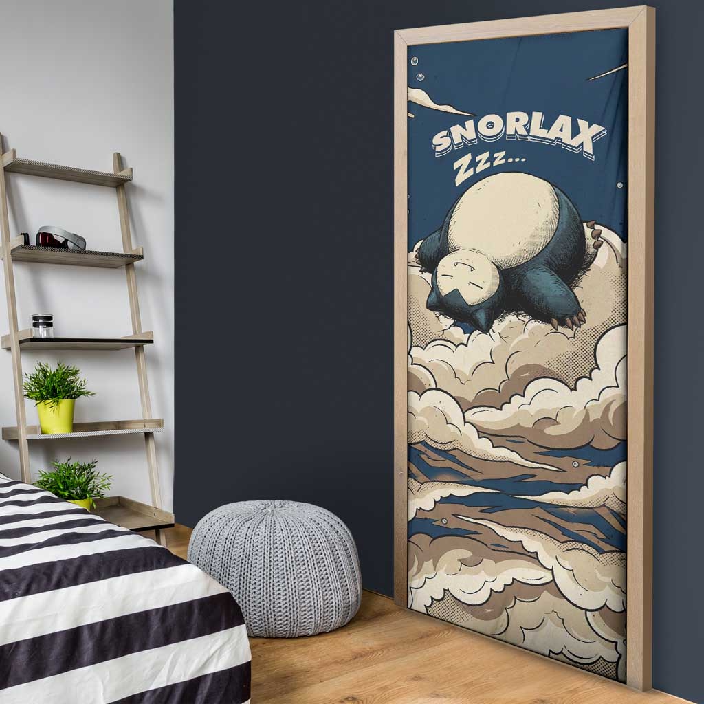 Snorlax Sleeping Cloud Door Cover Snorlax Zzz... Peace in Every Puff of Sleep