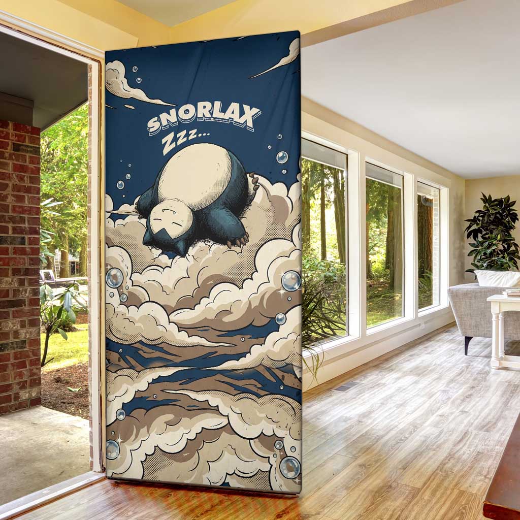 Snorlax Sleeping Cloud Door Cover Snorlax Zzz... Peace in Every Puff of Sleep