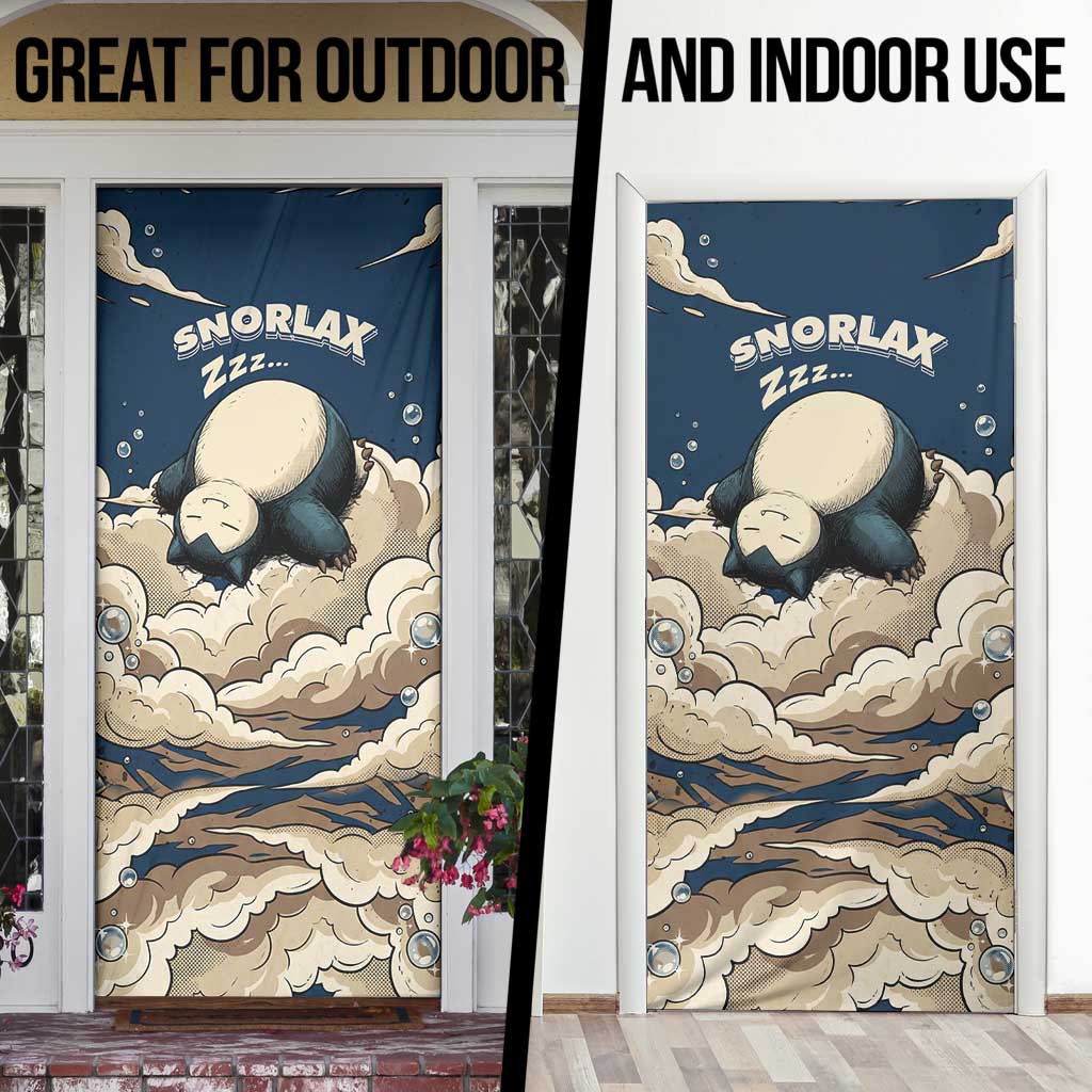 Snorlax Sleeping Cloud Door Cover Snorlax Zzz... Peace in Every Puff of Sleep