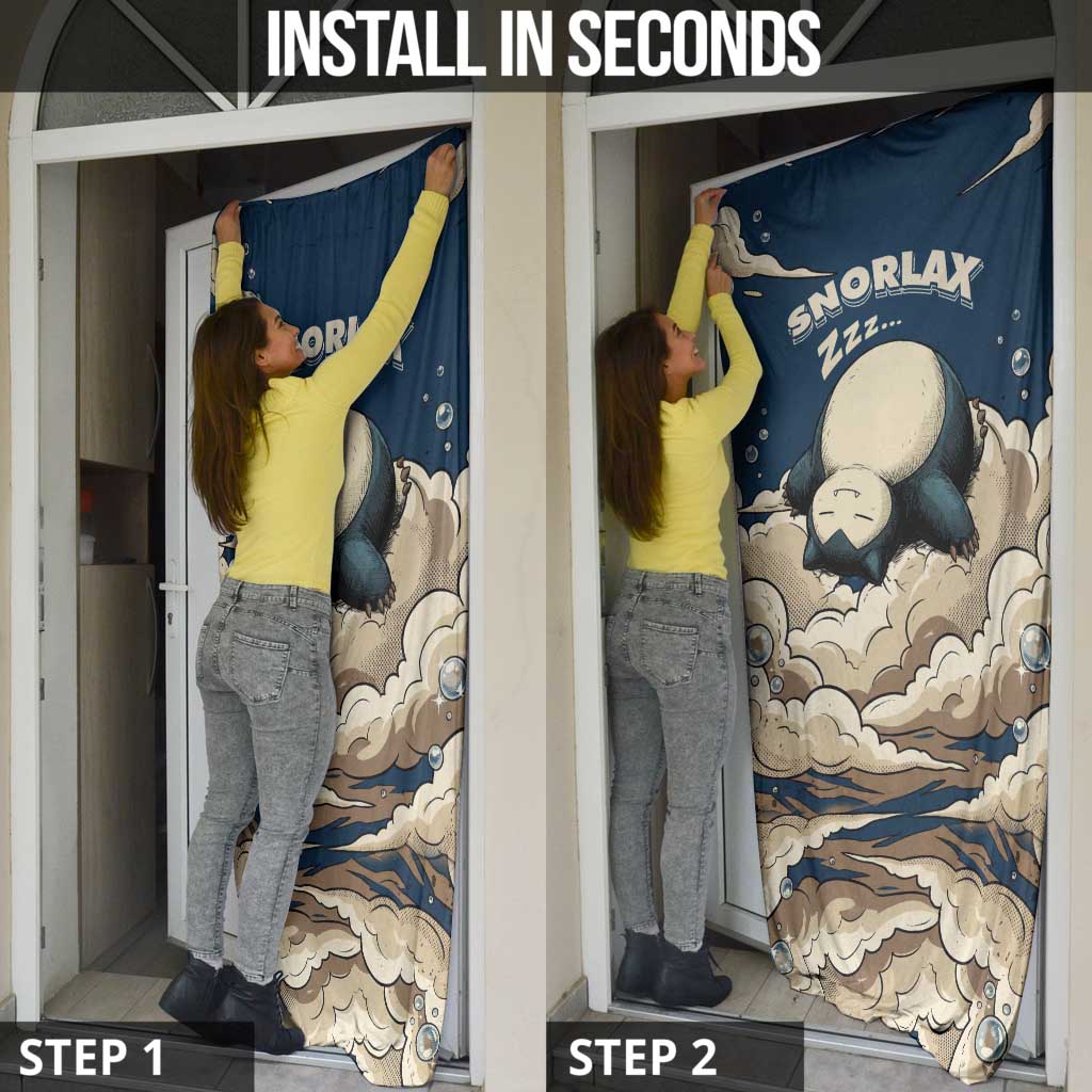Snorlax Sleeping Cloud Door Cover Snorlax Zzz... Peace in Every Puff of Sleep