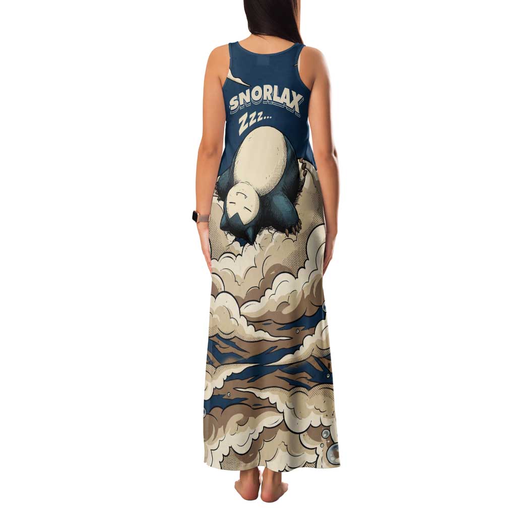 Snorlax Sleeping Cloud Family Matching Tank Maxi Dress and Hawaiian Shirt Snorlax Zzz... Peace in Every Puff of Sleep
