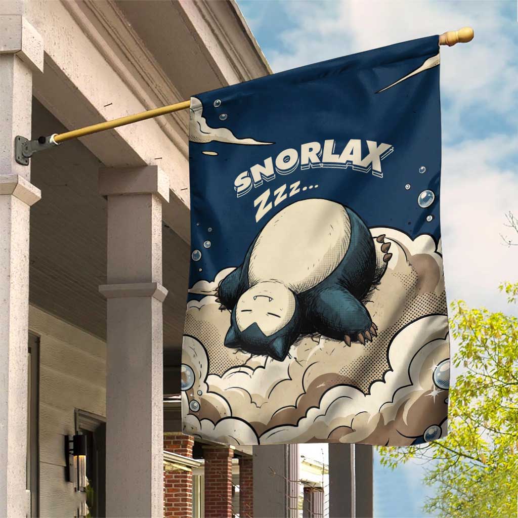 Snorlax Sleeping Cloud Garden Flag Snorlax Zzz... Peace in Every Puff of Sleep