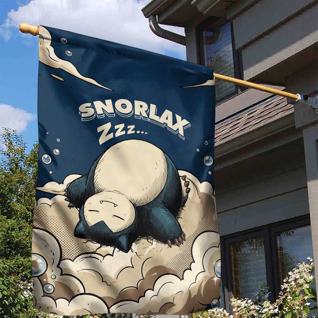 Snorlax Sleeping Cloud Garden Flag Snorlax Zzz... Peace in Every Puff of Sleep