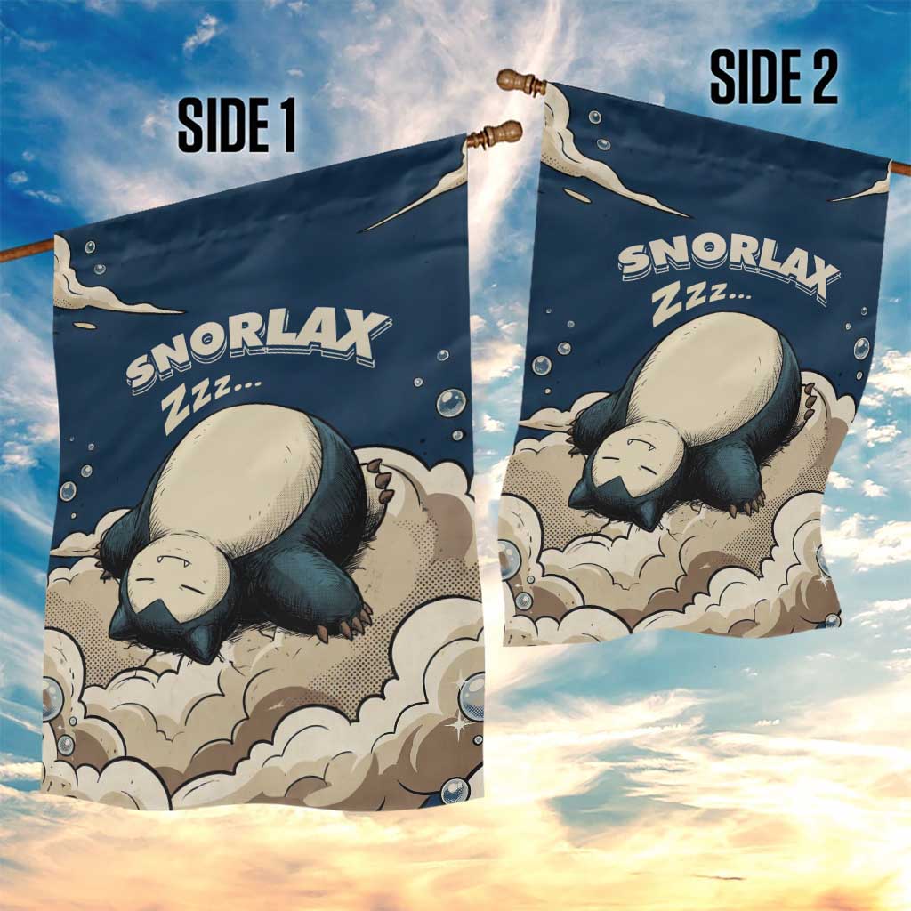 Snorlax Sleeping Cloud Garden Flag Snorlax Zzz... Peace in Every Puff of Sleep