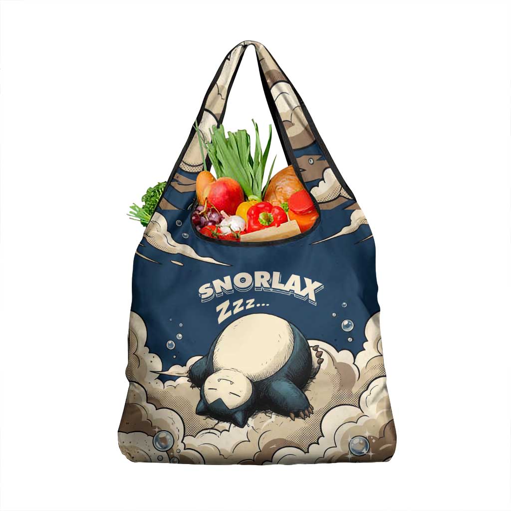Snorlax Sleeping Cloud Grocery Bag Snorlax Zzz... Peace in Every Puff of Sleep