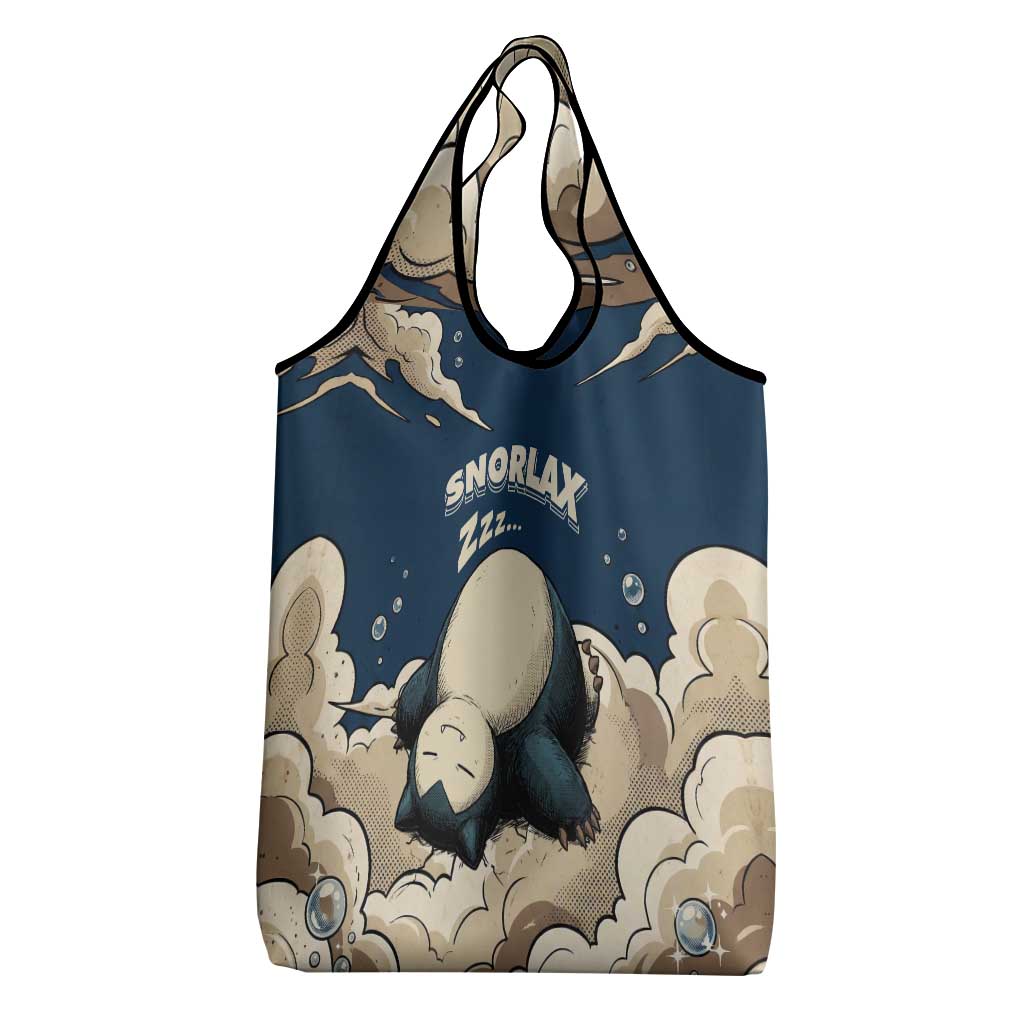 Snorlax Sleeping Cloud Grocery Bag Snorlax Zzz... Peace in Every Puff of Sleep