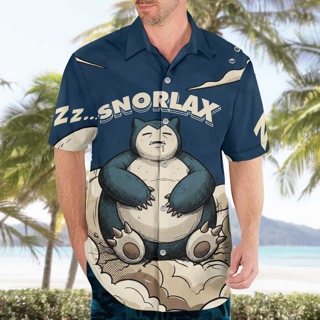 Snorlax Sleeping Cloud Hawaiian Shirt Snorlax Zzz... Peace in Every Puff of Sleep