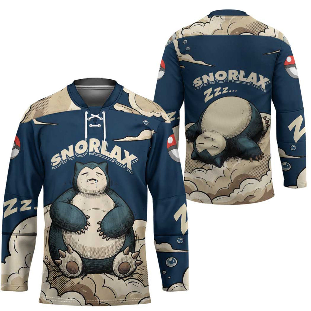 Snorlax Sleeping Cloud Hockey Jersey Snorlax Zzz... Peace in Every Puff of Sleep