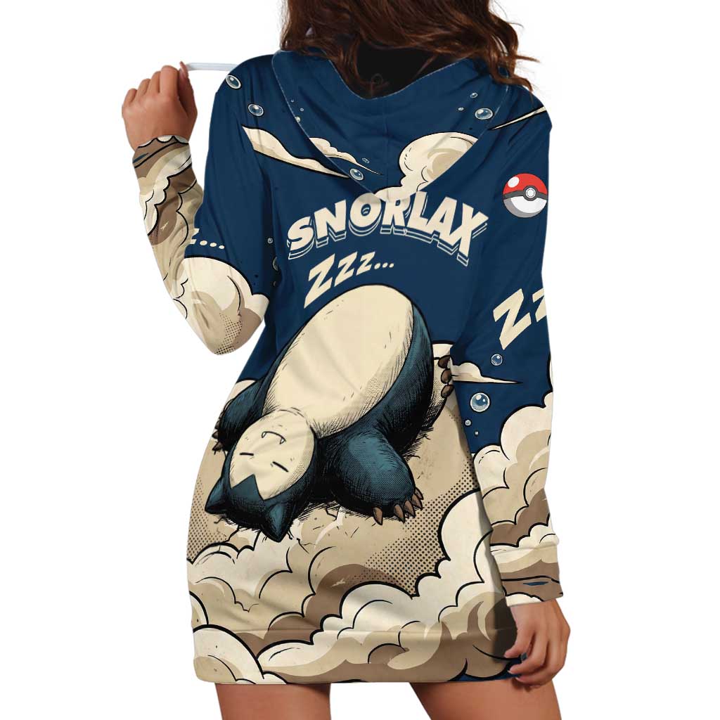 Snorlax Sleeping Cloud Hoodie Dress Snorlax Zzz... Peace in Every Puff of Sleep