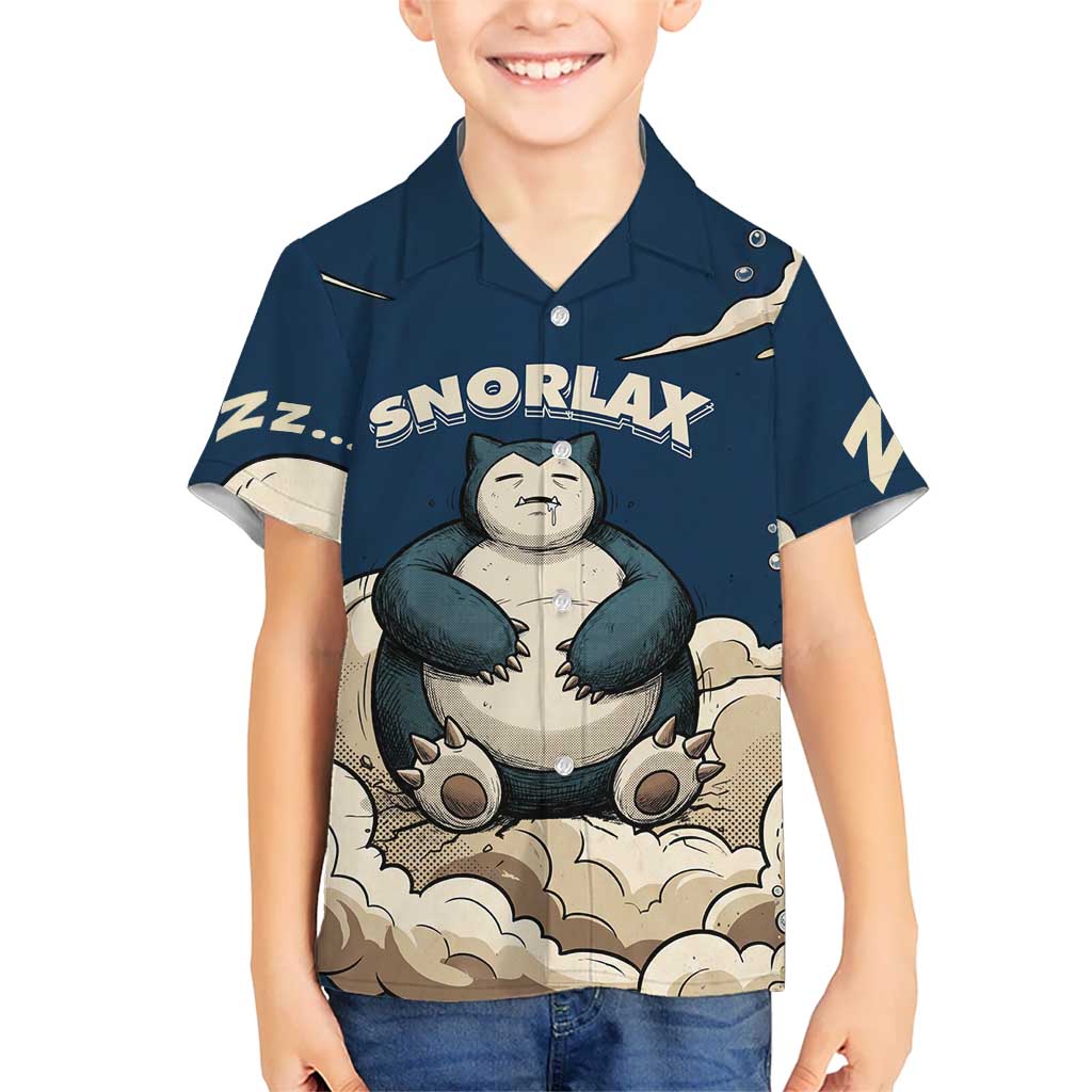 Snorlax Sleeping Cloud Kid Hawaiian Shirt Snorlax Zzz... Peace in Every Puff of Sleep