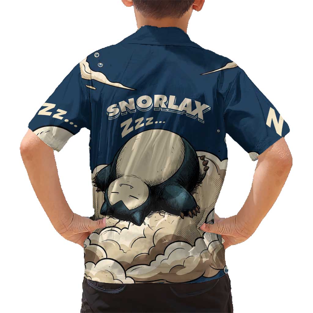 Snorlax Sleeping Cloud Kid Hawaiian Shirt Snorlax Zzz... Peace in Every Puff of Sleep