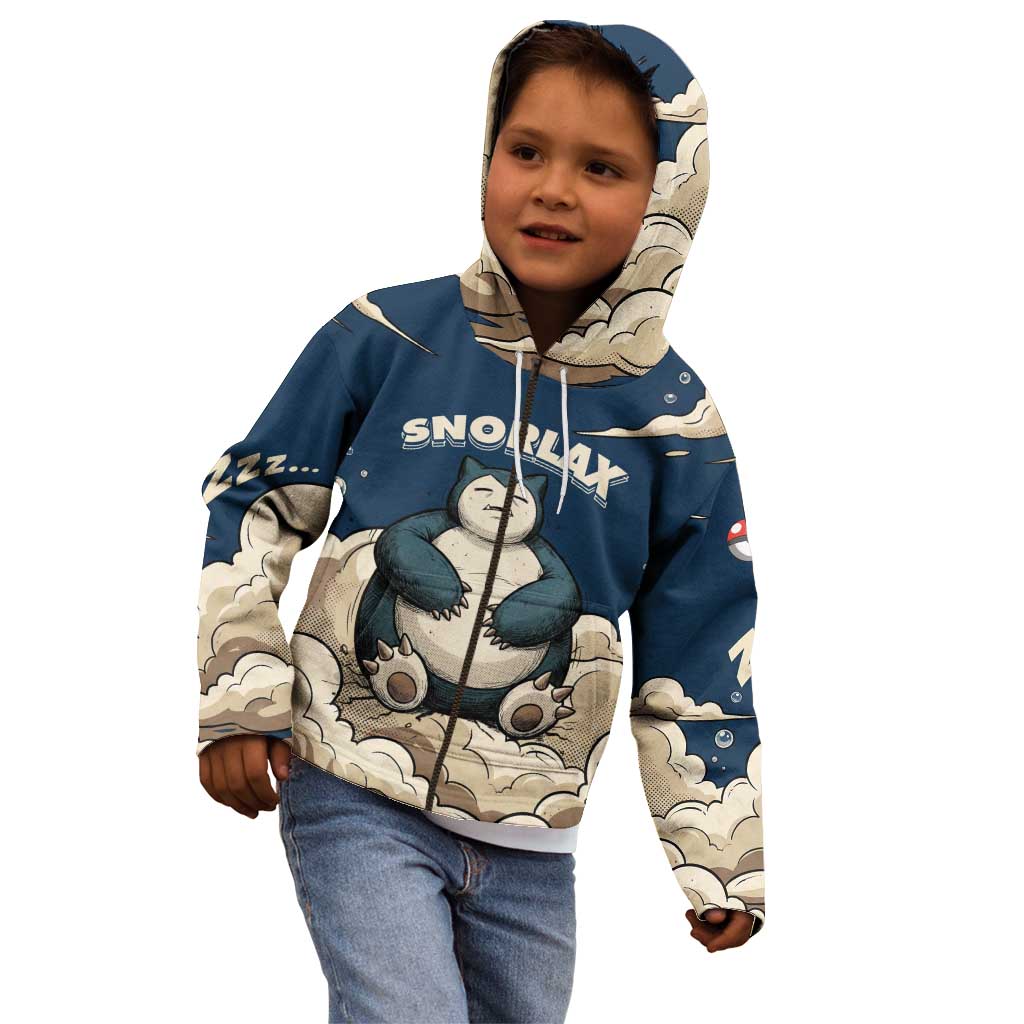 Snorlax Sleeping Cloud Kid Hoodie Snorlax Zzz... Peace in Every Puff of Sleep