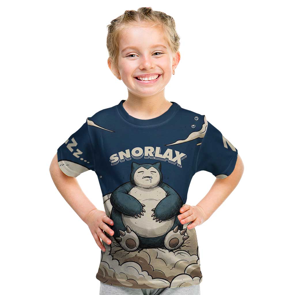 Snorlax Sleeping Cloud Kid T Shirt Snorlax Zzz... Peace in Every Puff of Sleep