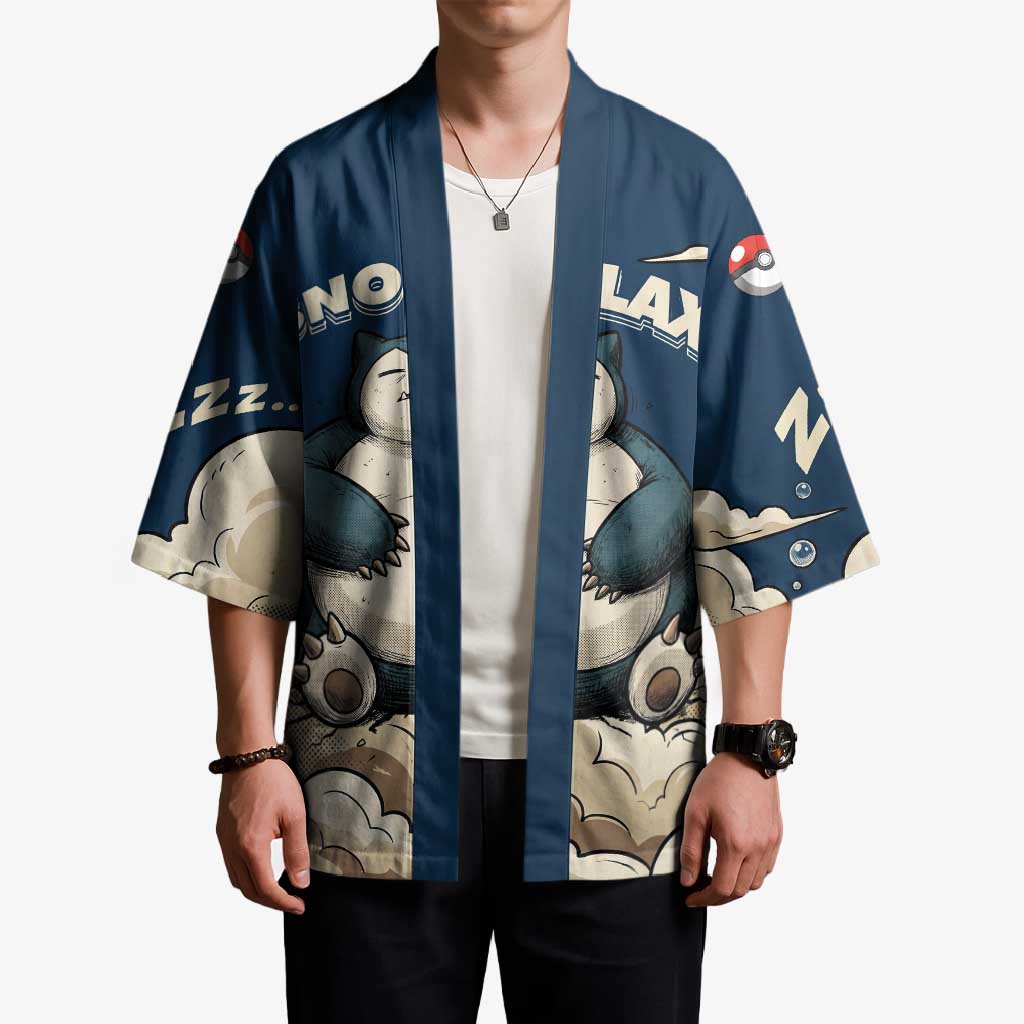 Snorlax Sleeping Cloud Kimono Snorlax Zzz... Peace in Every Puff of Sleep