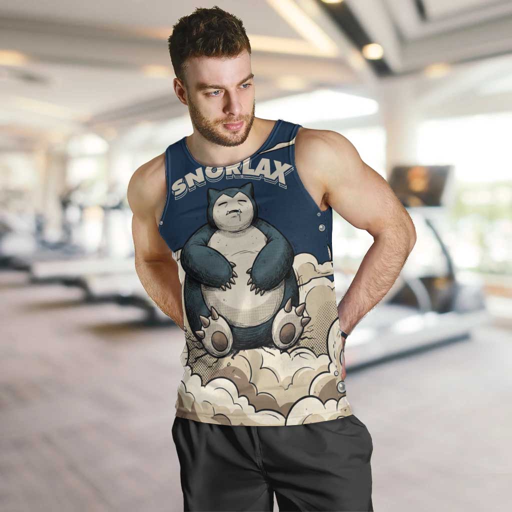 Snorlax Sleeping Cloud Men Tank Top Snorlax Zzz... Peace in Every Puff of Sleep