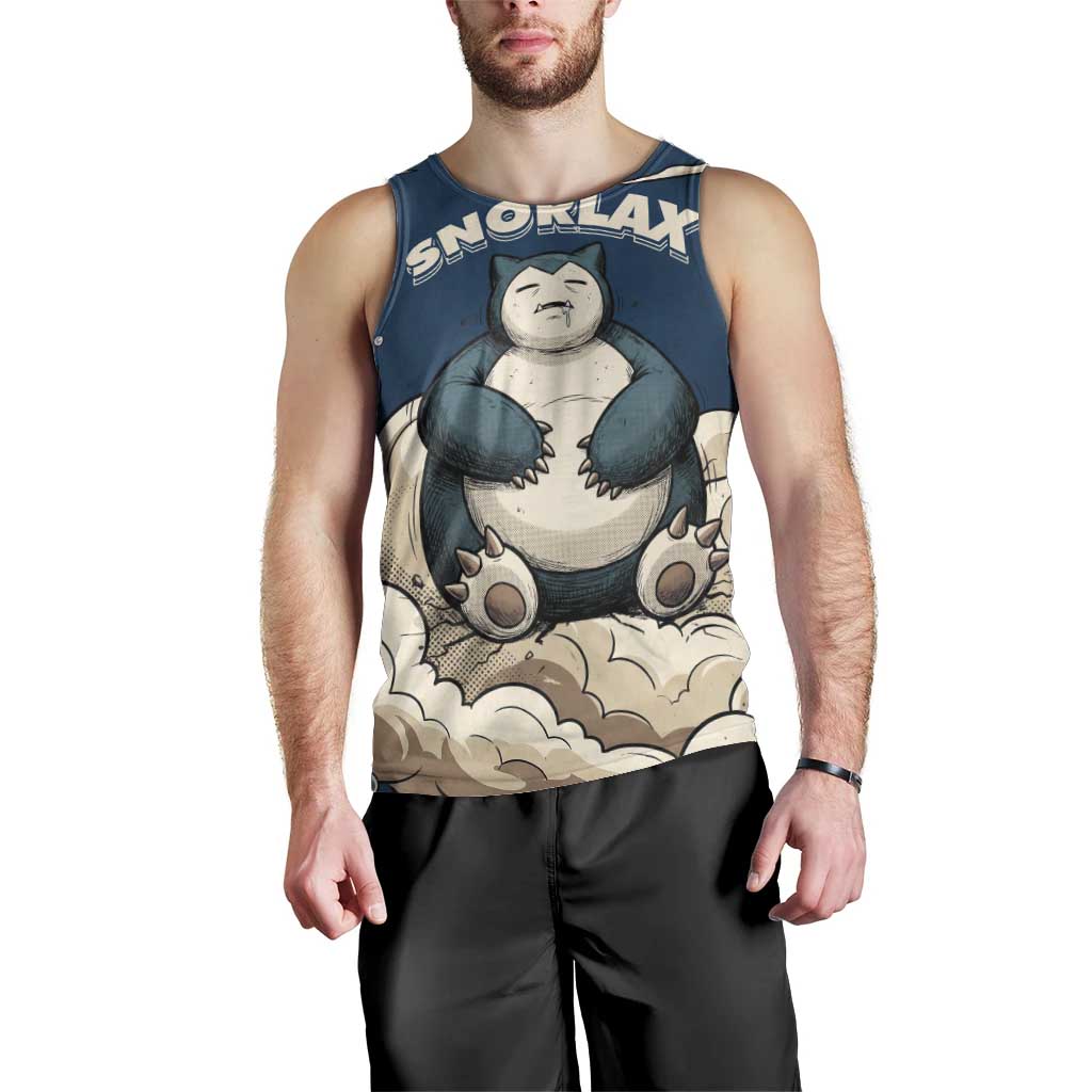 Snorlax Sleeping Cloud Men Tank Top Snorlax Zzz... Peace in Every Puff of Sleep