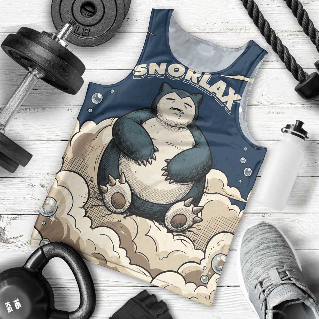 Snorlax Sleeping Cloud Men Tank Top Snorlax Zzz... Peace in Every Puff of Sleep